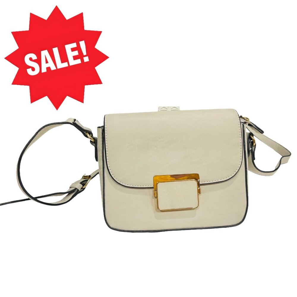 Small Crossbody Purse Gray w/ Gold Accent